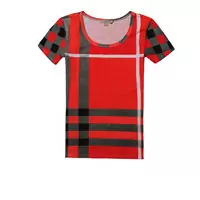 2013 burberry t-shirt mujer populaire coton london brit red